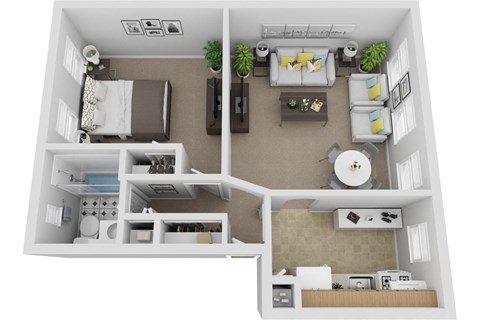 1 Bedroom 1 Bath 677sf  non renovated floor plan, Mt. Ridge Apartments, Baltimore MD